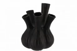 Aglio toeter vaas (tulpenvaas) mat zwart 20x25cm