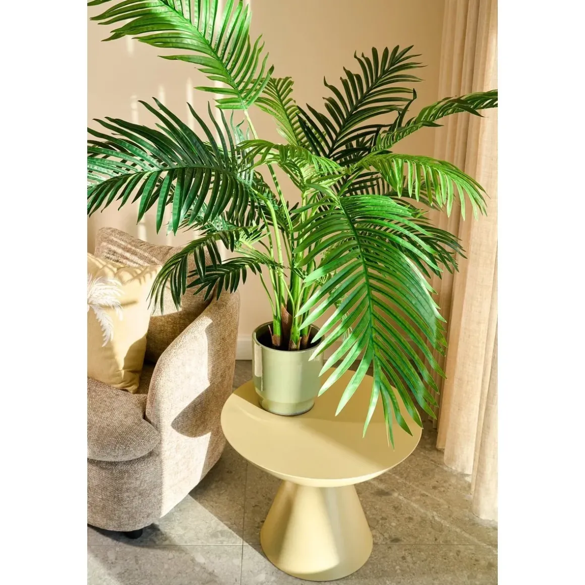 Areca Palm Kunstplant in Pot – H134 x Ø50 cm – Groen