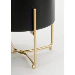Aries Bloempot op Standaard – Set van 3 – H32 x Ø24 cm – Zwart