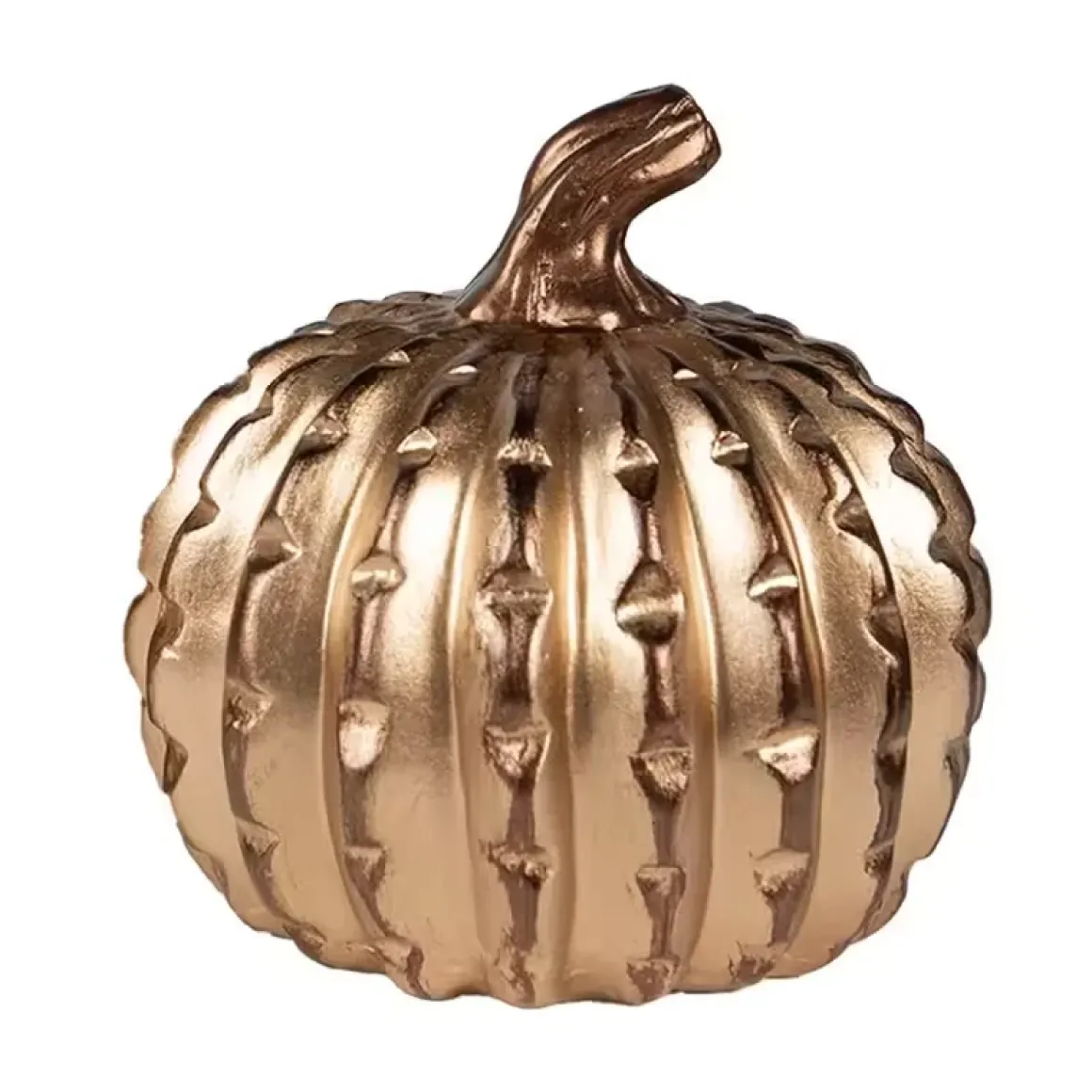 Clayre & Eef herfst decoratie beeld pompoen goud kleurig keramiek
