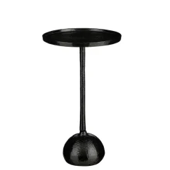 Colin Bijzettafel – H58 x Ø34 cm – Gerecycled Aluminium – 100% FSC – Zwart