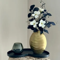 Complete woonaccessoires set met waxinelichthouder goud zwart