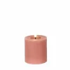 Countryfield Led kaars rustiek lyon 7.5x8cm roze
