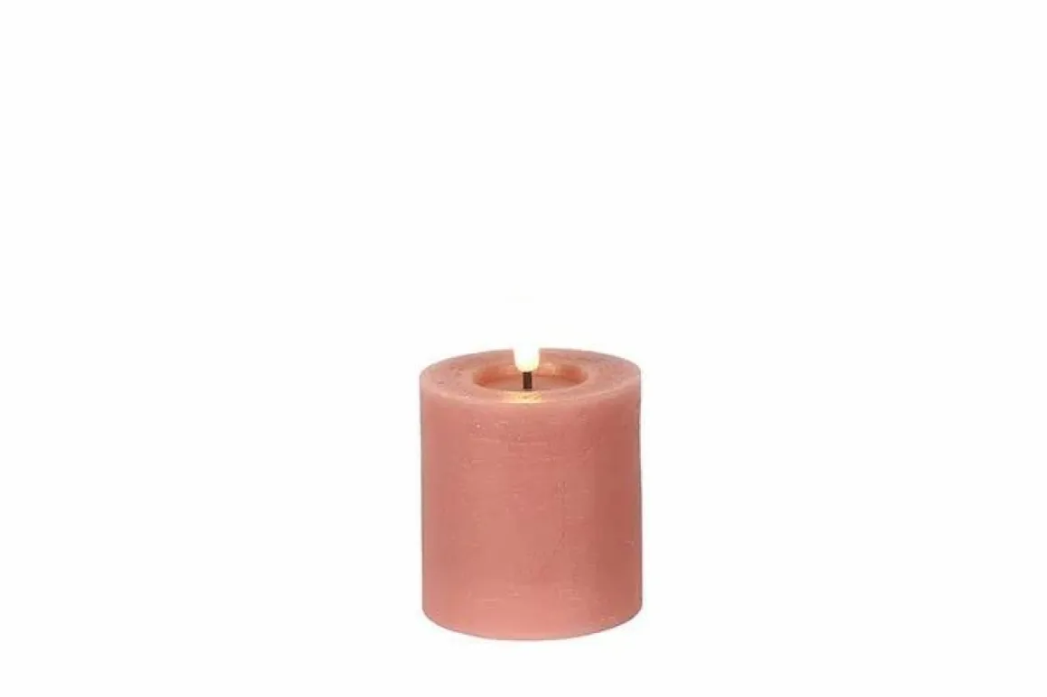 Countryfield Led kaars rustiek lyon 7.5x8cm roze