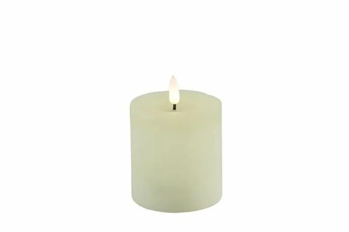 Countryfield LED kaars rustiek lyon 7.5x8cm creme