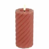 Countryfield LED kaars swirl pink roze 7,5 x 12,5 cm