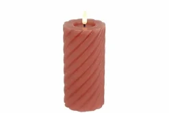 Countryfield LED kaars swirl pink roze 7,5 x 12,5 cm