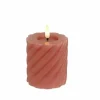 Countryfield LED kaars swirl pink roze 7,5 x 8 cm
