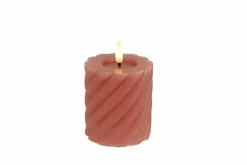 Countryfield LED kaars swirl pink roze 7,5 x 8 cm