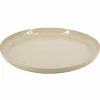 Decoratief rond dienblad hammered 40 cm beige taupe