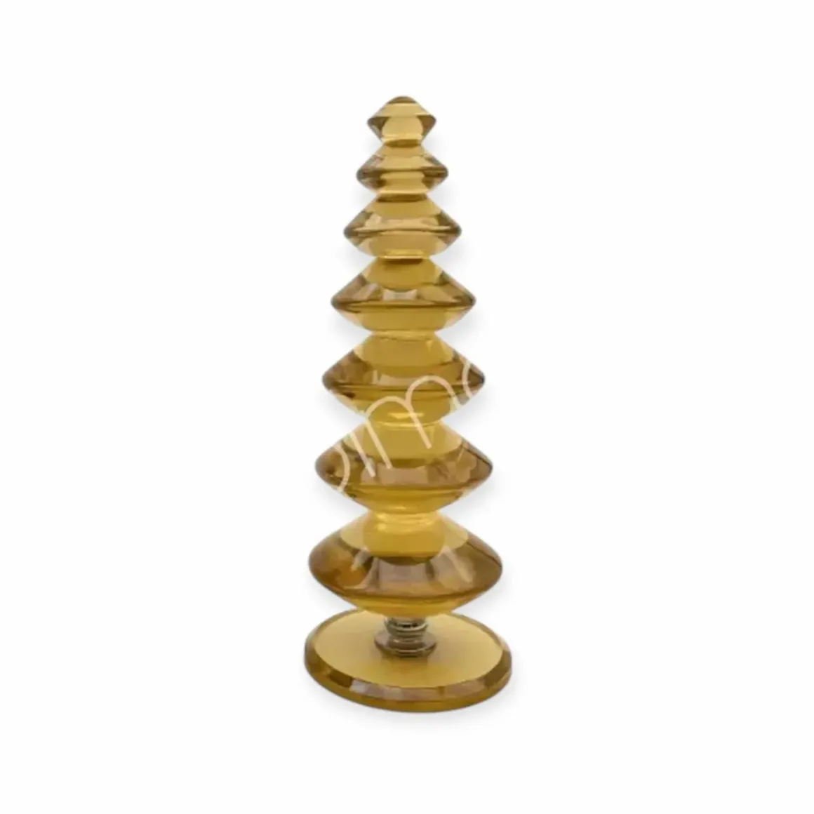 Decoratie kerstboom amber luster crystal glass – 2 afmetingen