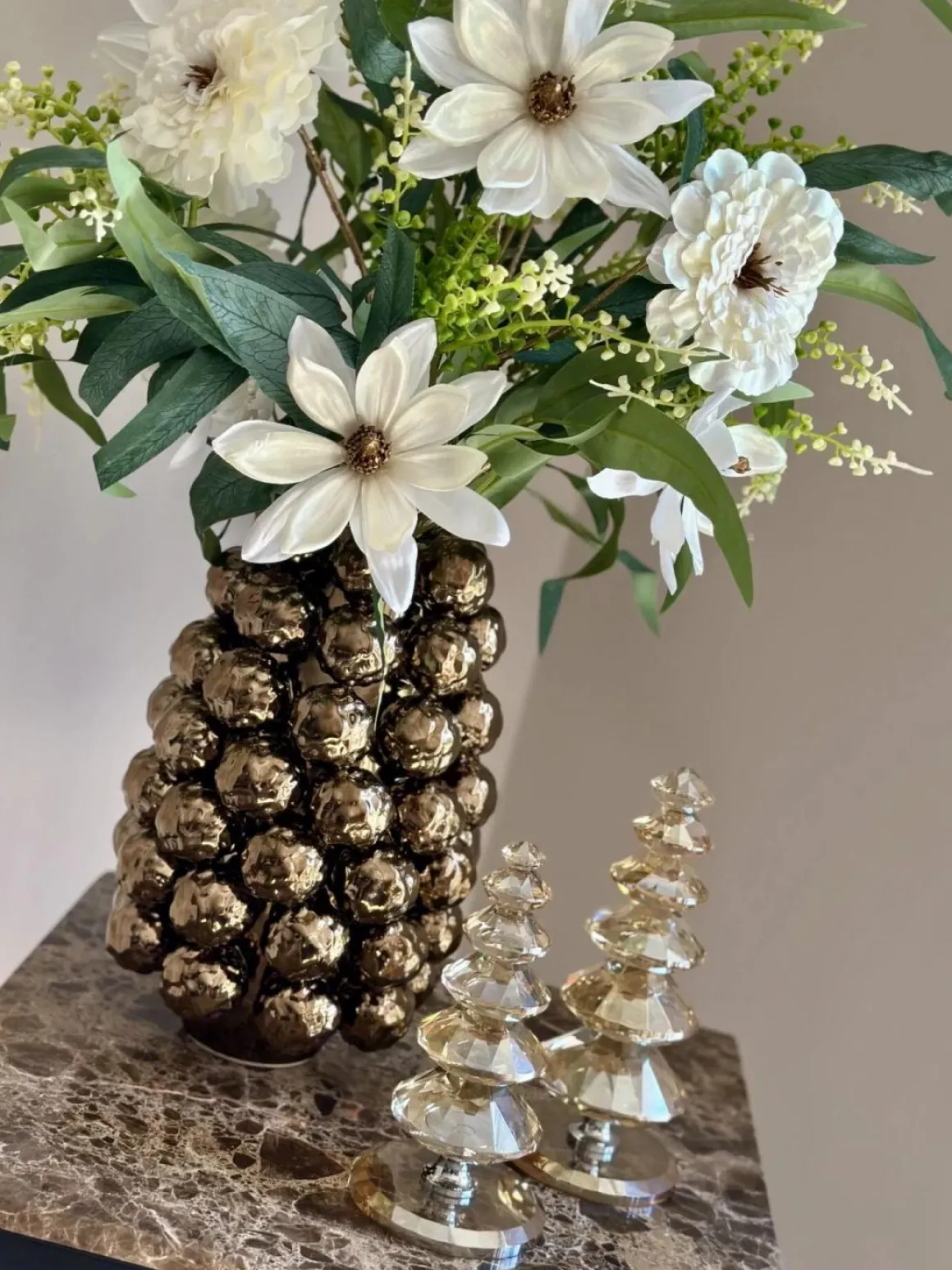 Decoratie kerstboom amber luster crystal glass – 2 afmetingen