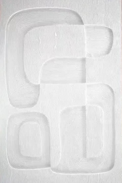 3D wanddecoratie organisch wit 80x120cm