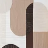 3D wanddecoratie 60x80cm Organische vormen in aardetinten