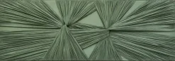 3D wanddecoratie 153x53cm Textiel +olieverf met frame groen