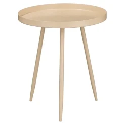 Flores Bijzettafel – H38 x Ø34 cm – Metaal – Beige