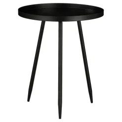 Flores Bijzettafel – H49 x Ø42 cm – Metaal – Zwart