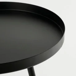 Flores Bijzettafel – H49 x Ø42 cm – Metaal – Zwart