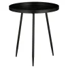 Flores Bijzettafel – H44 x Ø40 cm – Metaal – Zwart