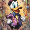 Glasschilderij Donald Duck disney gekleurd 80x120cm