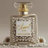 Glasschilderij met goudfolie 60x80cm Parfum met parels