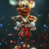 Glasschilderij Mickey Mouse disney standbeeld 60x80cm