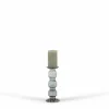 Glazen kandelaar Oyster 3 Rolls Grey luster