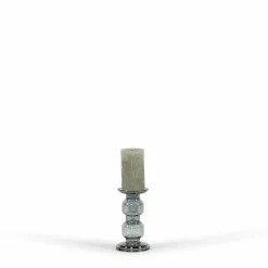 Glazen kandelaar Oyster 2 Rolls grey luster