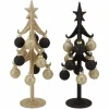 Glitter zwart champagne kerstboom kerstdecoratie 8x25cm
