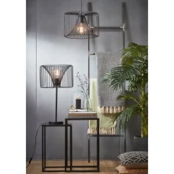 Goa Bijzettafel – Set van 2 – L30 x B30 x H70 cm – Metaal – Zwart