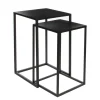 Goa Bijzettafel – Set van 2 – L35 x B35 x H55 cm – Metaal – Zwart