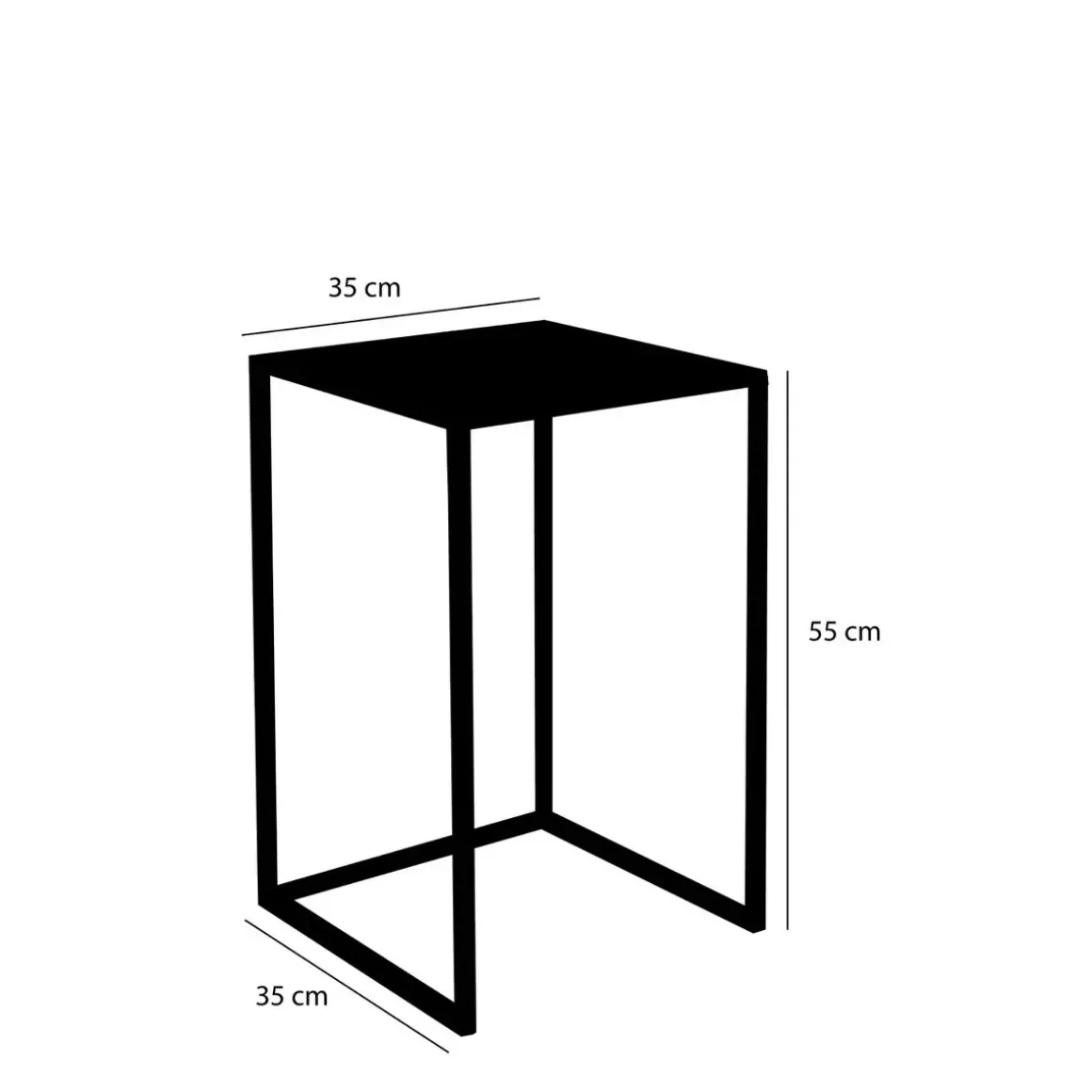 Goa Bijzettafel – Set van 2 – L35 x B35 x H55 cm – Metaal – Zwart
