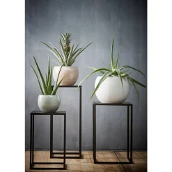 Goa Bijzettafel – Set van 2 – L35 x B35 x H55 cm – Metaal – Zwart