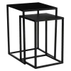 Goa Bijzettafel – Set van 2 – L30 x B30 x H42 cm – Metaal – Zwart