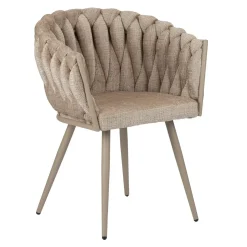 Golfstoel crème eetkamerstoel (set van 2)
