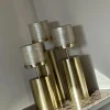 Gouden Kandelaar woonaccessoires set 3 incl stompkaarsen