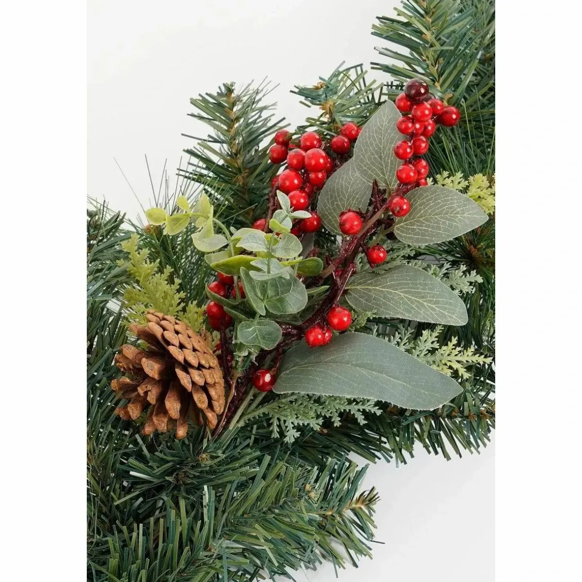Harvey Guirlande met Dennenappels – L180 x B15 x H11 cm – Groen, Rood