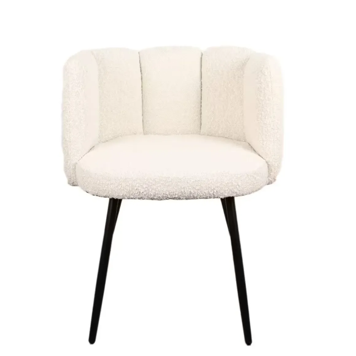 High five luxe eetkamerstoelen wit parelmoer (boucle) (Set van 2)