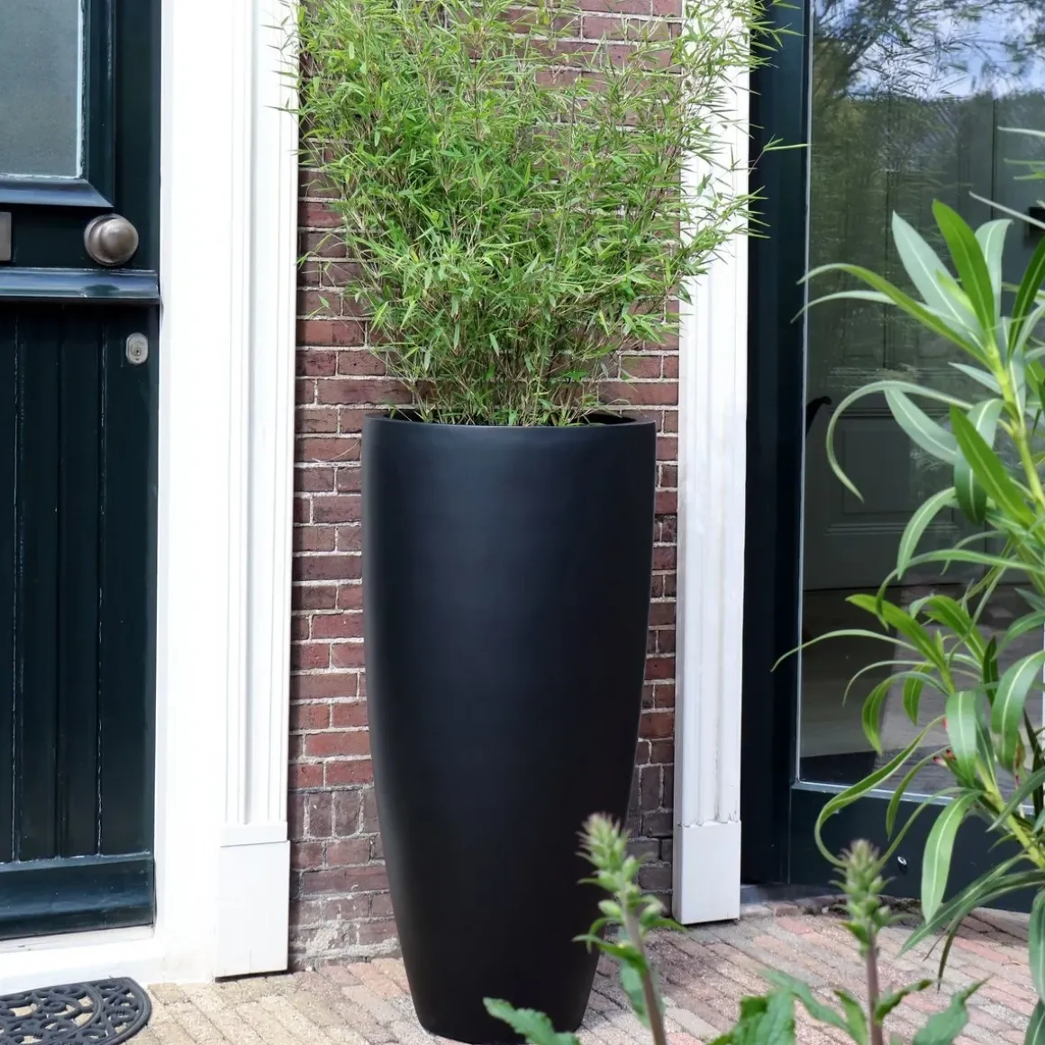 Hoge vaas Kentucky zwart / grijs 80 of 100 cm