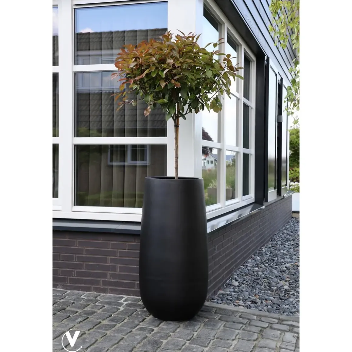 Hoge zwarte xxl vaas Idaho black 70 of 100 cm