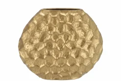 Inga jada gold goud ovaal vaas structuur 32x12x26cm