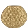 Inga jada gold goud ovaal vaas structuur 24x10x20cm