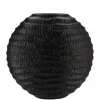Inga jada oval luxe wave vaas zwart