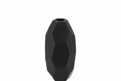 Jada zwart mat rock vaas 15x30cm