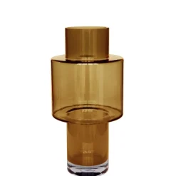 Juba cognac Ø20 x H40 cm glazen vaas