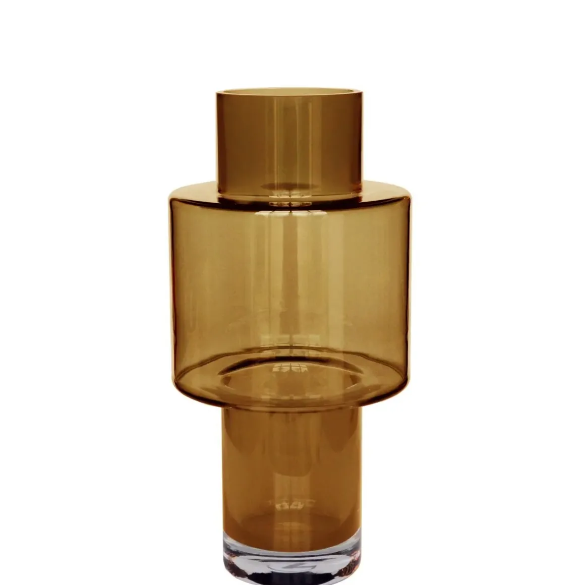 Juba cognac Ø20 x H40 cm glazen vaas
