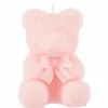 Kaars Teddy Beer Roze klein 8 uur