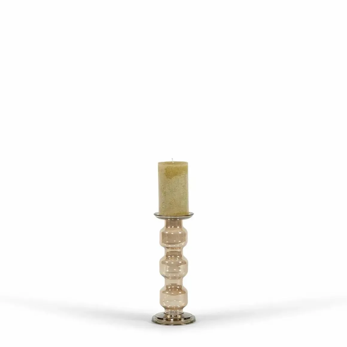 Kandelaar glas Oyster 3 Rolls brown luster