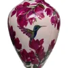 Kander luxe hand beschilderde vaas Hummingbird pink