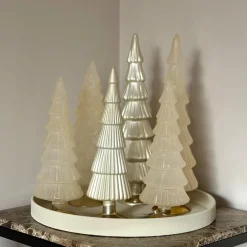 Kerstboom decoratie set van glas japandi chique – 30/35 cm